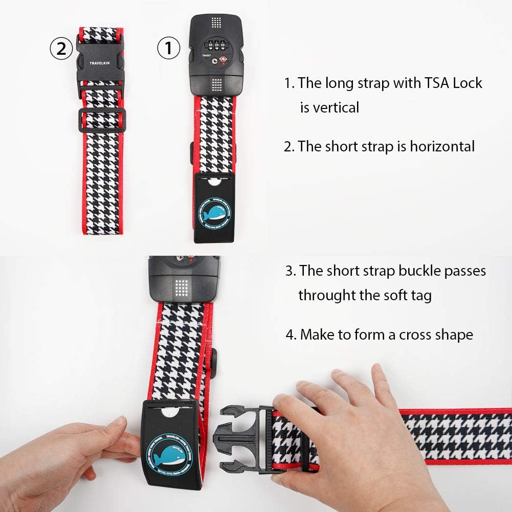 Travelkin Luggage Straps TSA Approved, Suitcase Straps with TSA Lock