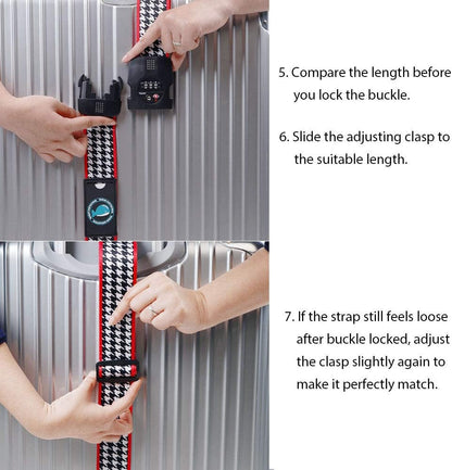 Travelkin Luggage Straps TSA Approved, Suitcase Straps with TSA Lock