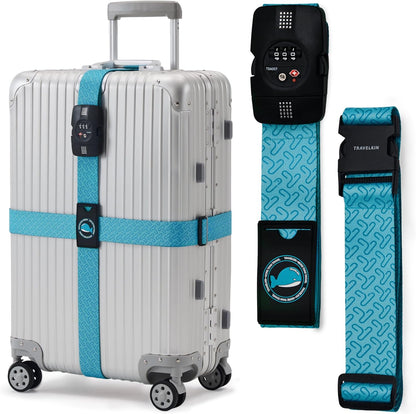 Travelkin Luggage Straps TSA Approved, Suitcase Straps with TSA Lock