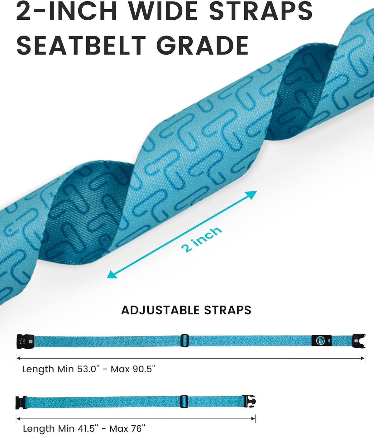 Travelkin Luggage Straps TSA Approved, Suitcase Straps with TSA Lock
