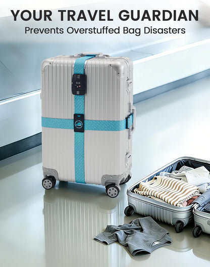 Travelkin Luggage Straps TSA Approved, Suitcase Straps with TSA Lock
