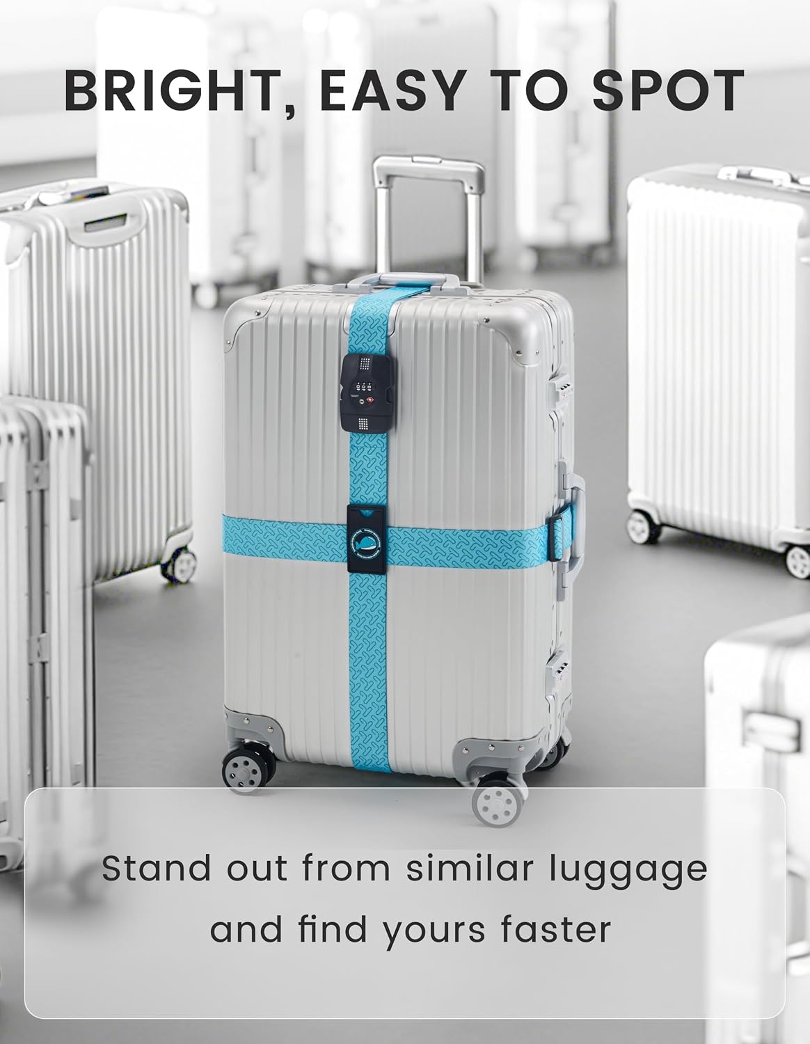 Travelkin Luggage Straps TSA Approved, Suitcase Straps with TSA Lock