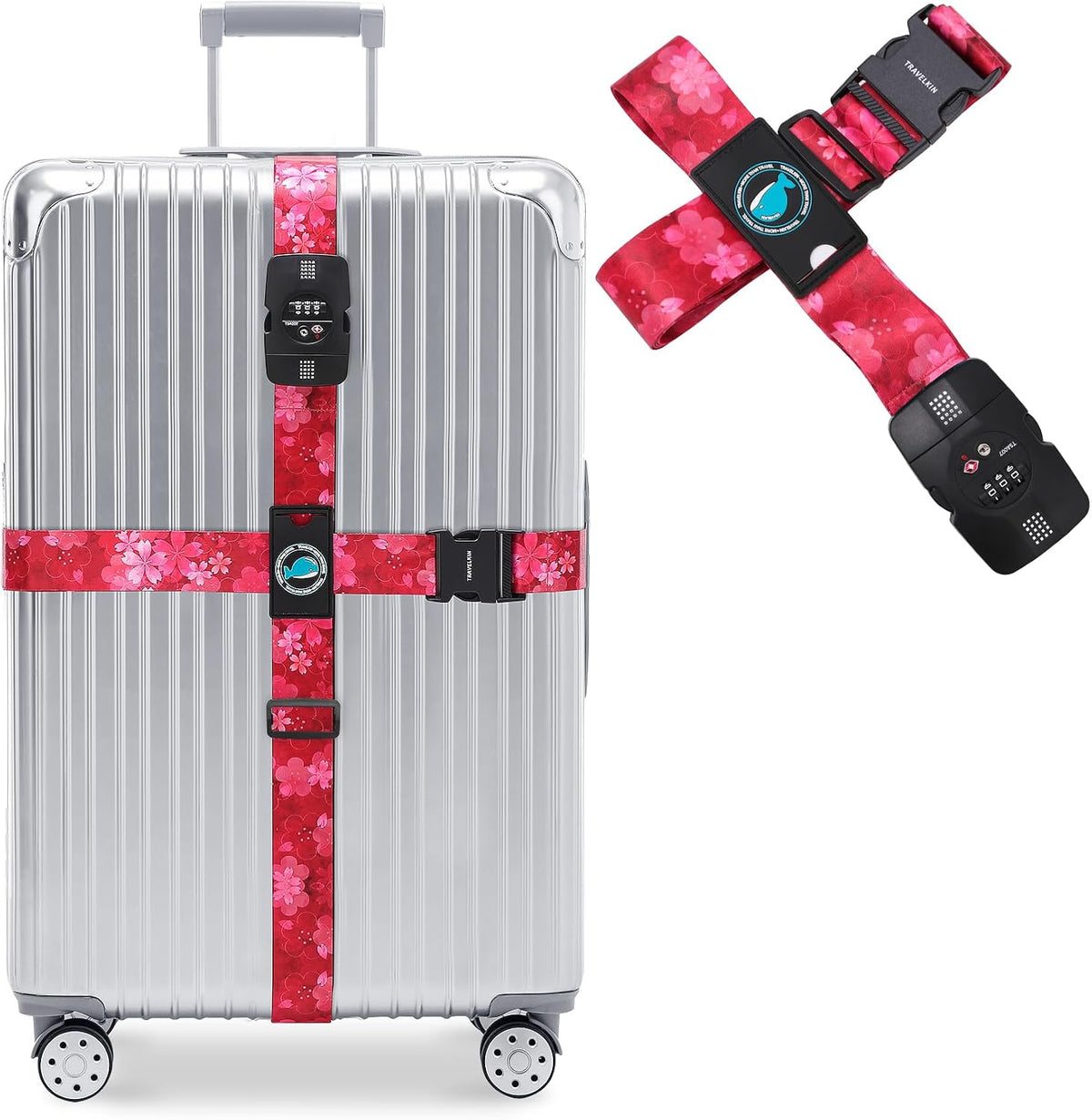 Travelkin Luggage Straps TSA Approved, Suitcase Straps with TSA Lock