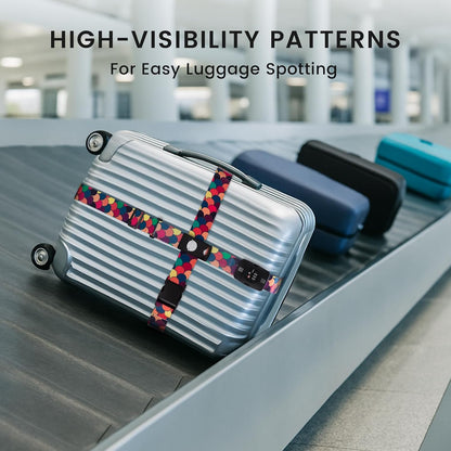 Travelkin Luggage Straps TSA Approved, Suitcase Straps with TSA Lock
