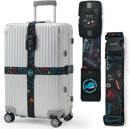 Travelkin Luggage Straps TSA Approved, Suitcase Straps with TSA Lock