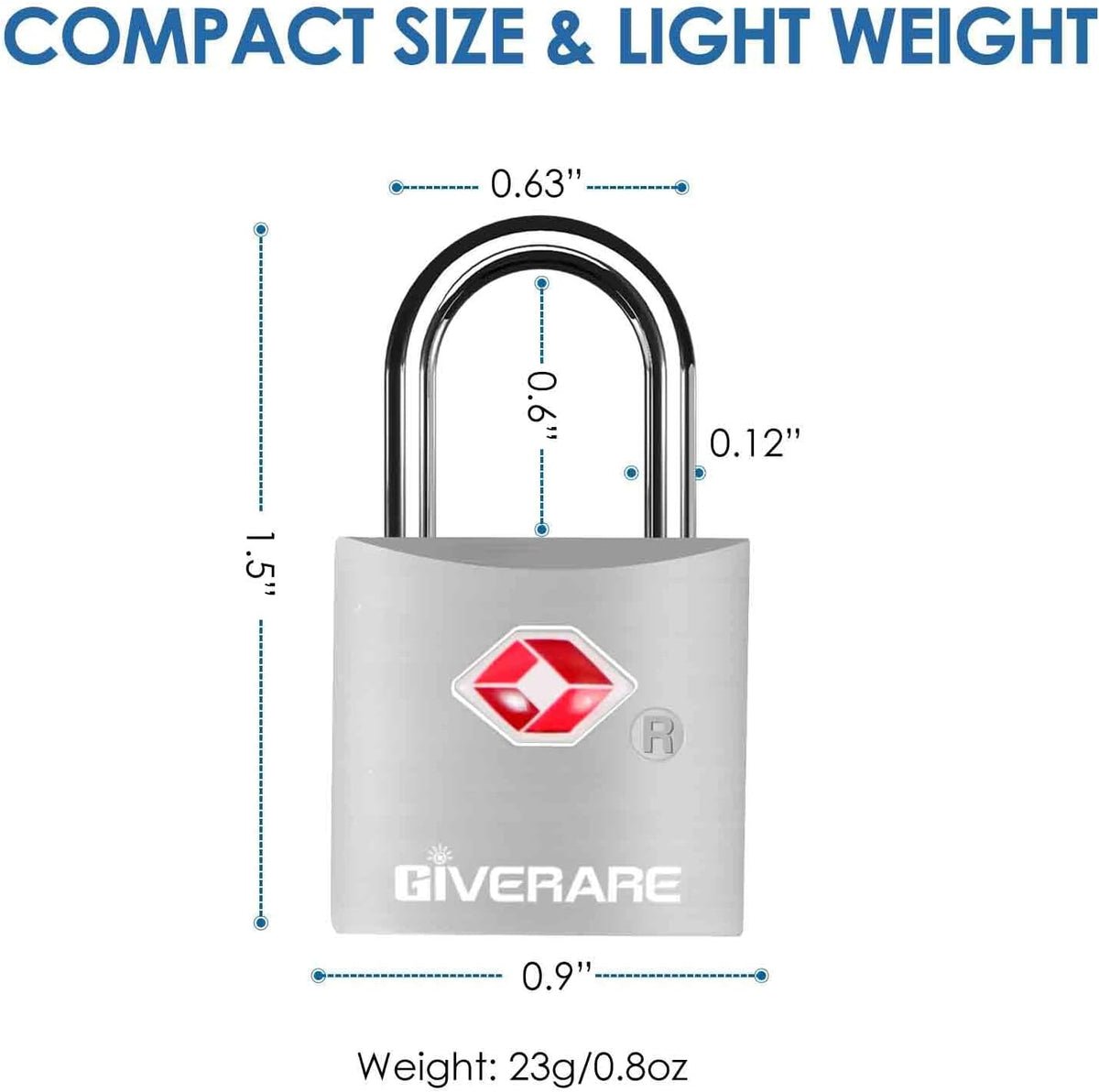 4 Pack TSA Approved Travel Luggage Locks with Keys, Aluminum Alloy Keyed Padlock, Small Metal Suitcase Lock, Weatherproof Padlocks for Backpack, Gym Locker, Bag, Case, Jewelry Box, Anti Theft-Silver