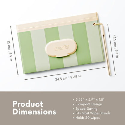 3PACK Baby Wipes Holder | Refillable Wipes Container w/DOUBLE-LOCK SEAL |Travel Wipe Case | Portable Wipe Dispenser | Reusable Wipes Pouch (Sage Green, 3 PACK)