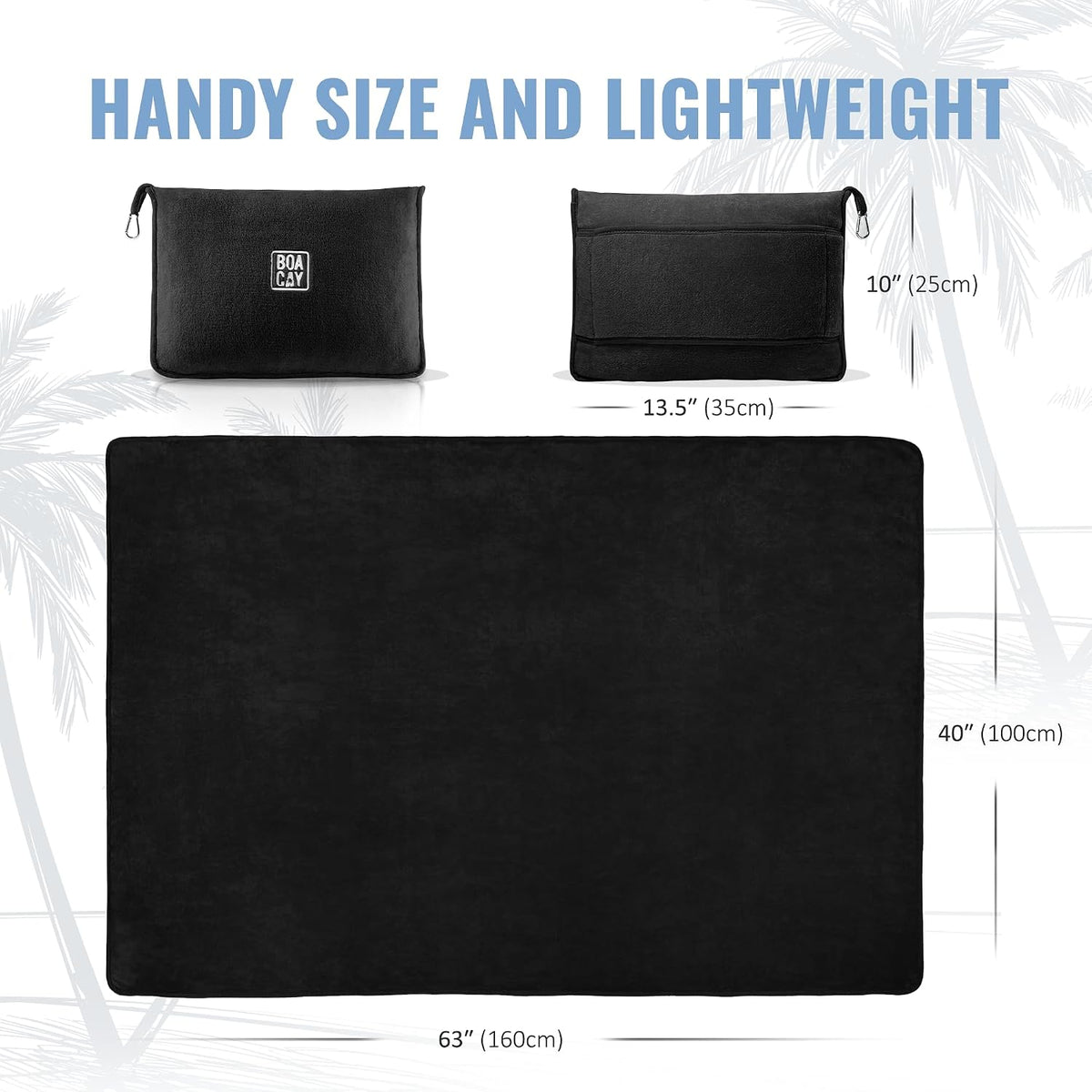 Soft & Warm Travel Blanket for Airplane & Car - Long Flight Essential for Women, Men, Kids - Compact Pillow with Luggage Sleeve & Backpack Clip