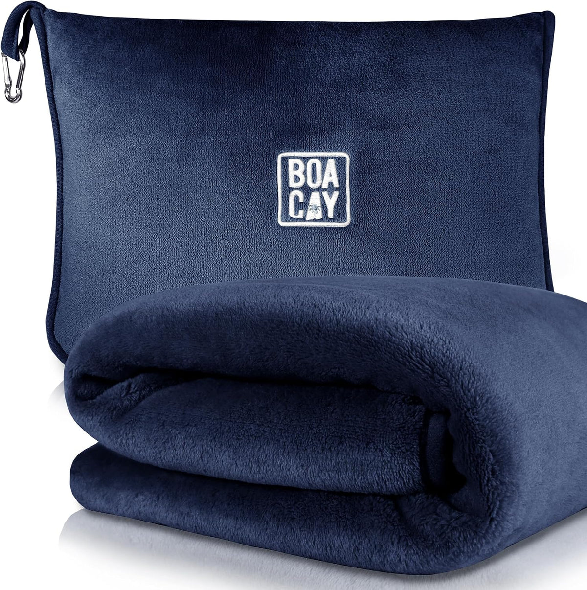 Soft & Warm Travel Blanket for Airplane & Car - Long Flight Essential for Women, Men, Kids - Compact Pillow with Luggage Sleeve & Backpack Clip