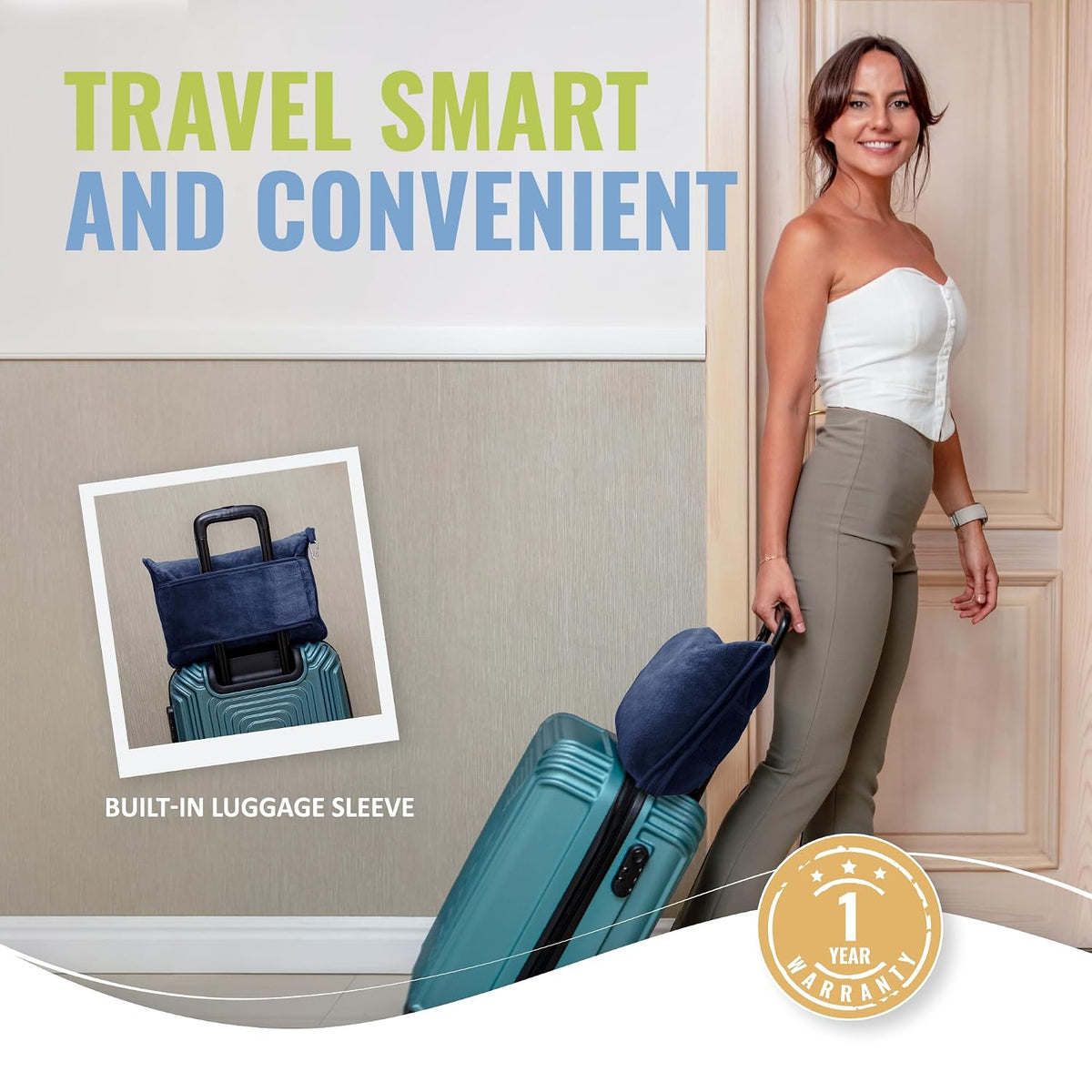 Soft & Warm Travel Blanket for Airplane & Car - Long Flight Essential for Women, Men, Kids - Compact Pillow with Luggage Sleeve & Backpack Clip