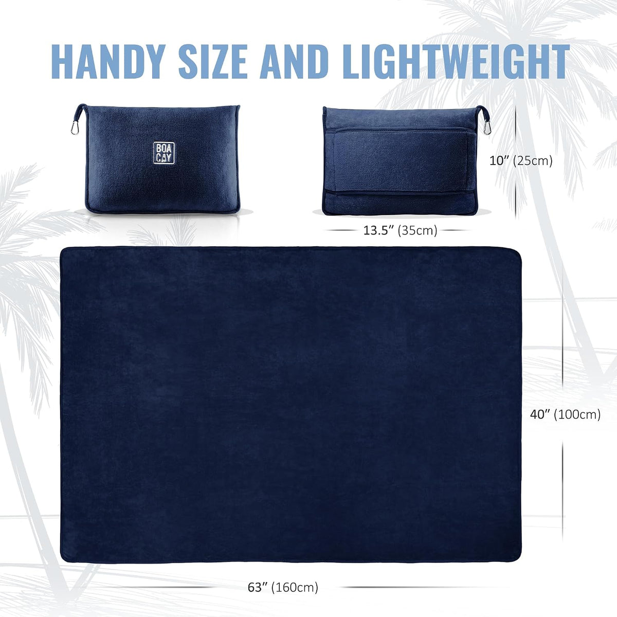 Soft & Warm Travel Blanket for Airplane & Car - Long Flight Essential for Women, Men, Kids - Compact Pillow with Luggage Sleeve & Backpack Clip