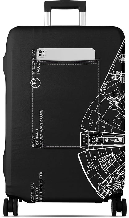 Luggage Cover for Suitcase Tsa Approved Protector - Luggage Sleeve Large Suit Case Cover Travel Stretch Baggage Case Protective Washable Fit 18-32 Inch Spaceship M