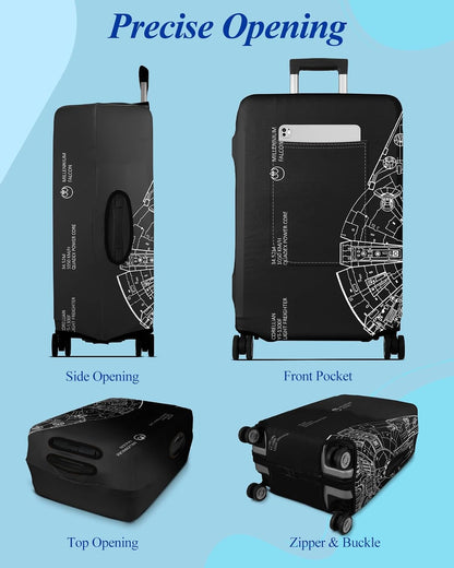 Luggage Cover for Suitcase Tsa Approved Protector - Luggage Sleeve Large Suit Case Cover Travel Stretch Baggage Case Protective Washable Fit 18-32 Inch Spaceship M