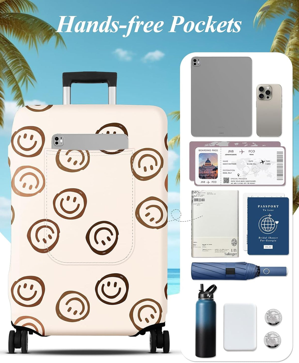 Luggage Cover for Suitcase Tsa Approved Protector - Luggage Sleeve Large Suit Case Cover Travel Stretch Baggage Case Protective Washable Fit 18-32 Inch Spaceship M