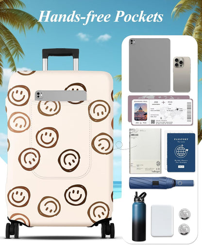 Luggage Cover for Suitcase Tsa Approved Protector - Luggage Sleeve Large Suit Case Cover Travel Stretch Baggage Case Protective Washable Fit 18-32 Inch Spaceship M