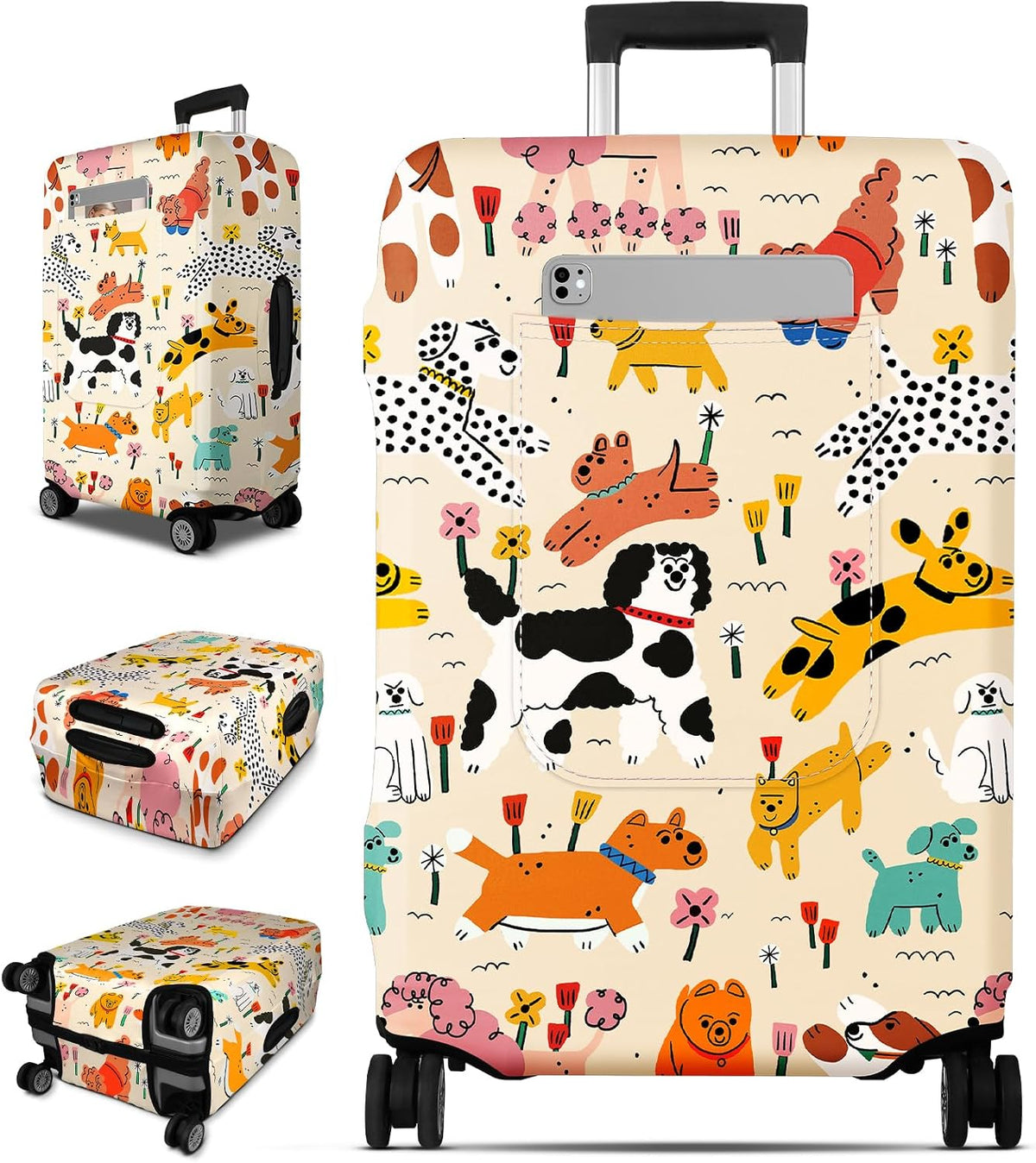 Luggage Cover for Suitcase Tsa Approved Protector - Luggage Sleeve Large Suit Case Cover Travel Stretch Baggage Case Protective Washable Fit 18-32 Inch Spaceship M