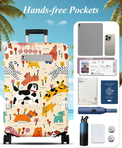 Luggage Cover for Suitcase Tsa Approved Protector - Luggage Sleeve Large Suit Case Cover Travel Stretch Baggage Case Protective Washable Fit 18-32 Inch Spaceship M