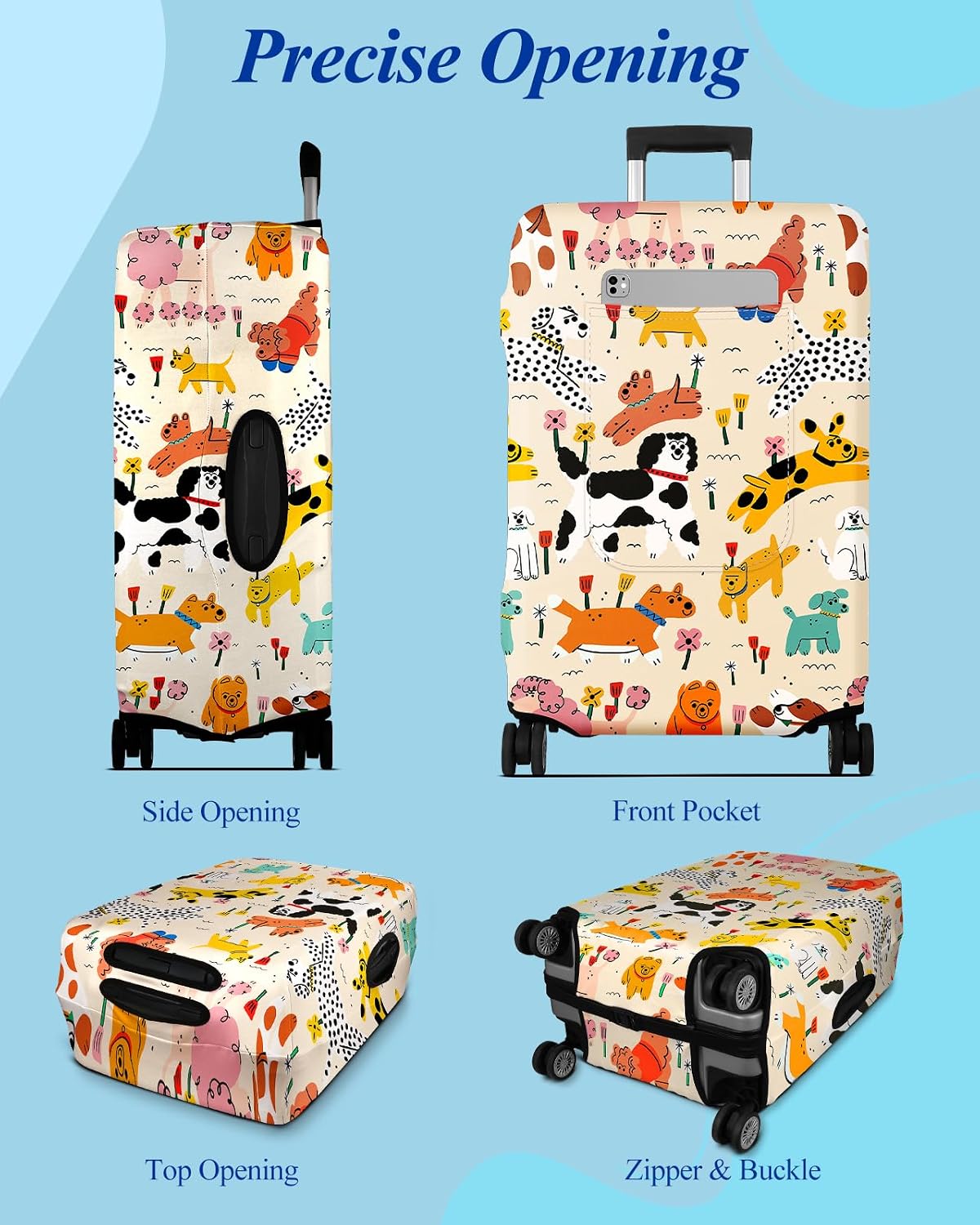 Luggage Cover for Suitcase Tsa Approved Protector - Luggage Sleeve Large Suit Case Cover Travel Stretch Baggage Case Protective Washable Fit 18-32 Inch Spaceship M