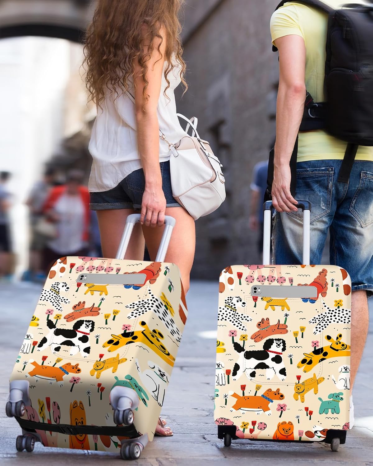 Luggage Cover for Suitcase Tsa Approved Protector - Luggage Sleeve Large Suit Case Cover Travel Stretch Baggage Case Protective Washable Fit 18-32 Inch Spaceship M