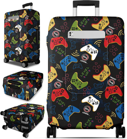 Luggage Cover for Suitcase Tsa Approved Protector - Luggage Sleeve Large Suit Case Cover Travel Stretch Baggage Case Protective Washable Fit 18-32 Inch Spaceship M