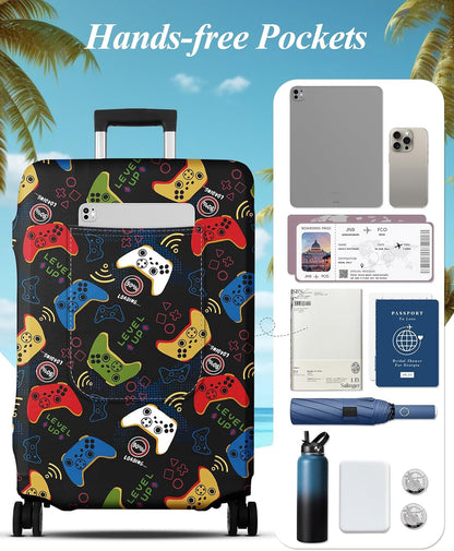 Luggage Cover for Suitcase Tsa Approved Protector - Luggage Sleeve Large Suit Case Cover Travel Stretch Baggage Case Protective Washable Fit 18-32 Inch Spaceship M