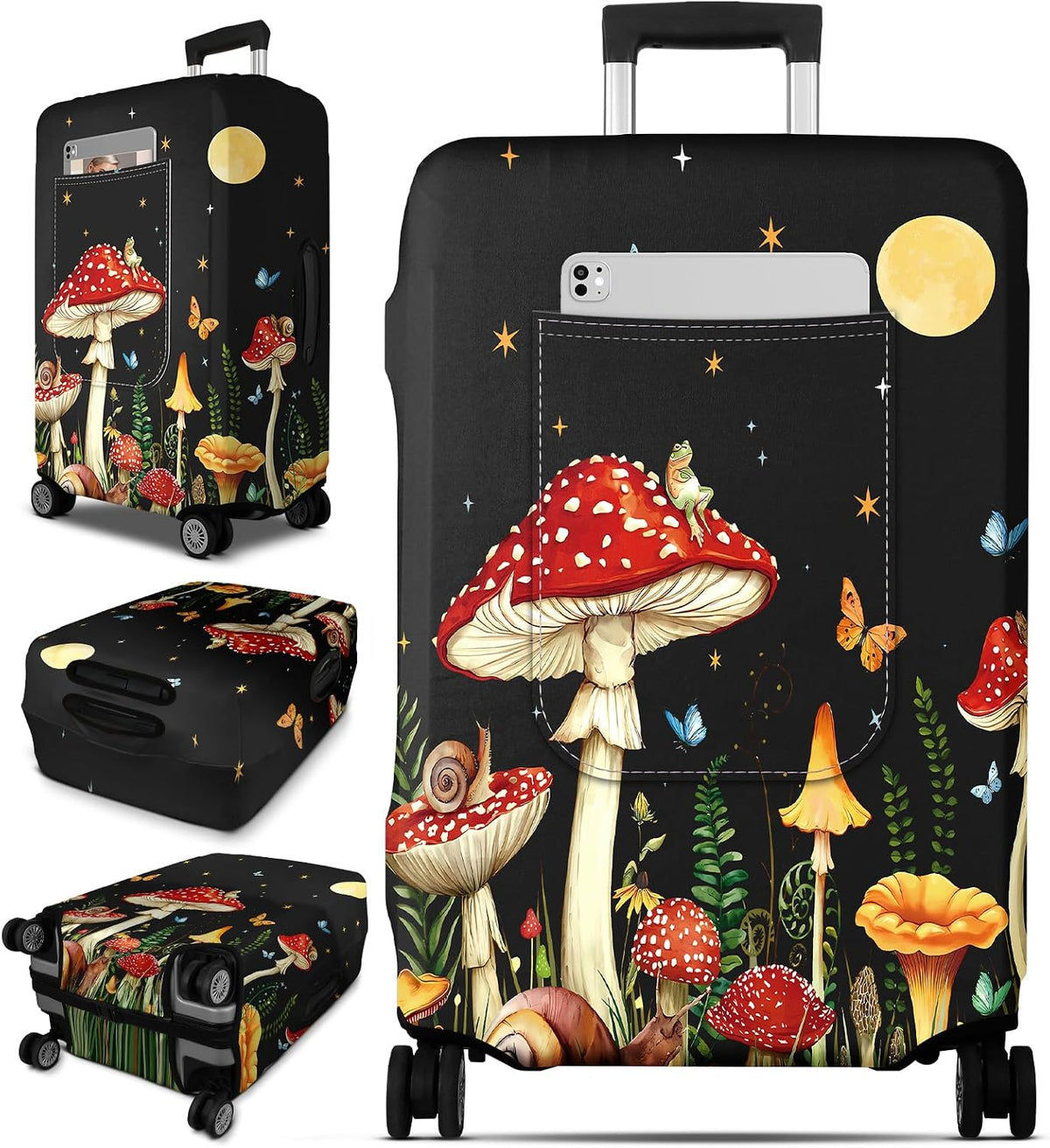Luggage Cover for Suitcase Tsa Approved Protector - Luggage Sleeve Large Suit Case Cover Travel Stretch Baggage Case Protective Washable Fit 18-32 Inch Spaceship M