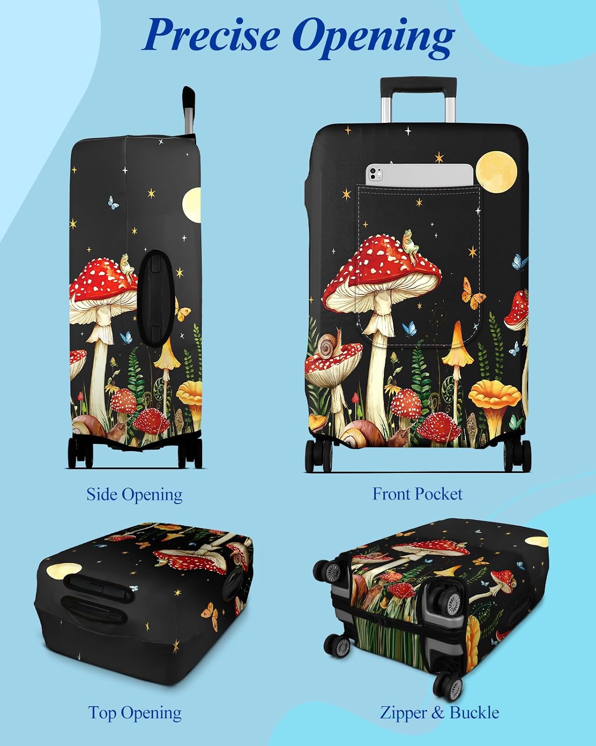 Luggage Cover for Suitcase Tsa Approved Protector - Luggage Sleeve Large Suit Case Cover Travel Stretch Baggage Case Protective Washable Fit 18-32 Inch Spaceship M