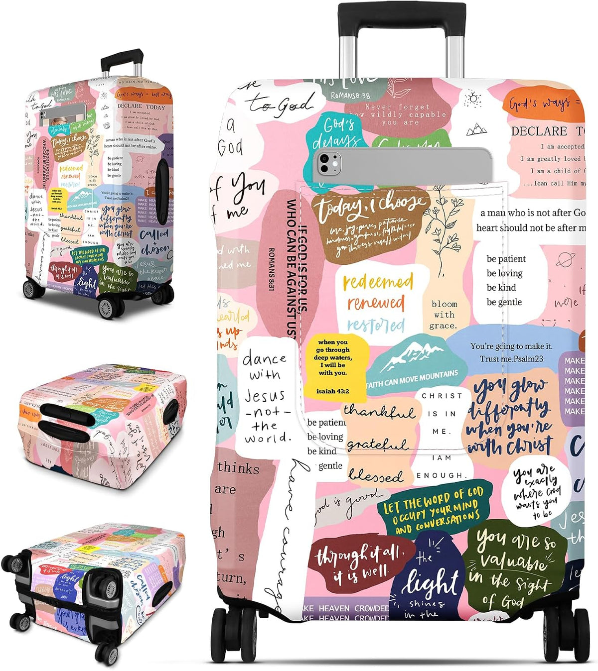 Luggage Cover for Suitcase Tsa Approved Protector - Luggage Sleeve Large Suit Case Cover Travel Stretch Baggage Case Protective Washable Fit 18-32 Inch Spaceship M