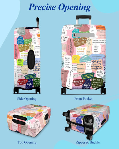 Luggage Cover for Suitcase Tsa Approved Protector - Luggage Sleeve Large Suit Case Cover Travel Stretch Baggage Case Protective Washable Fit 18-32 Inch Spaceship M