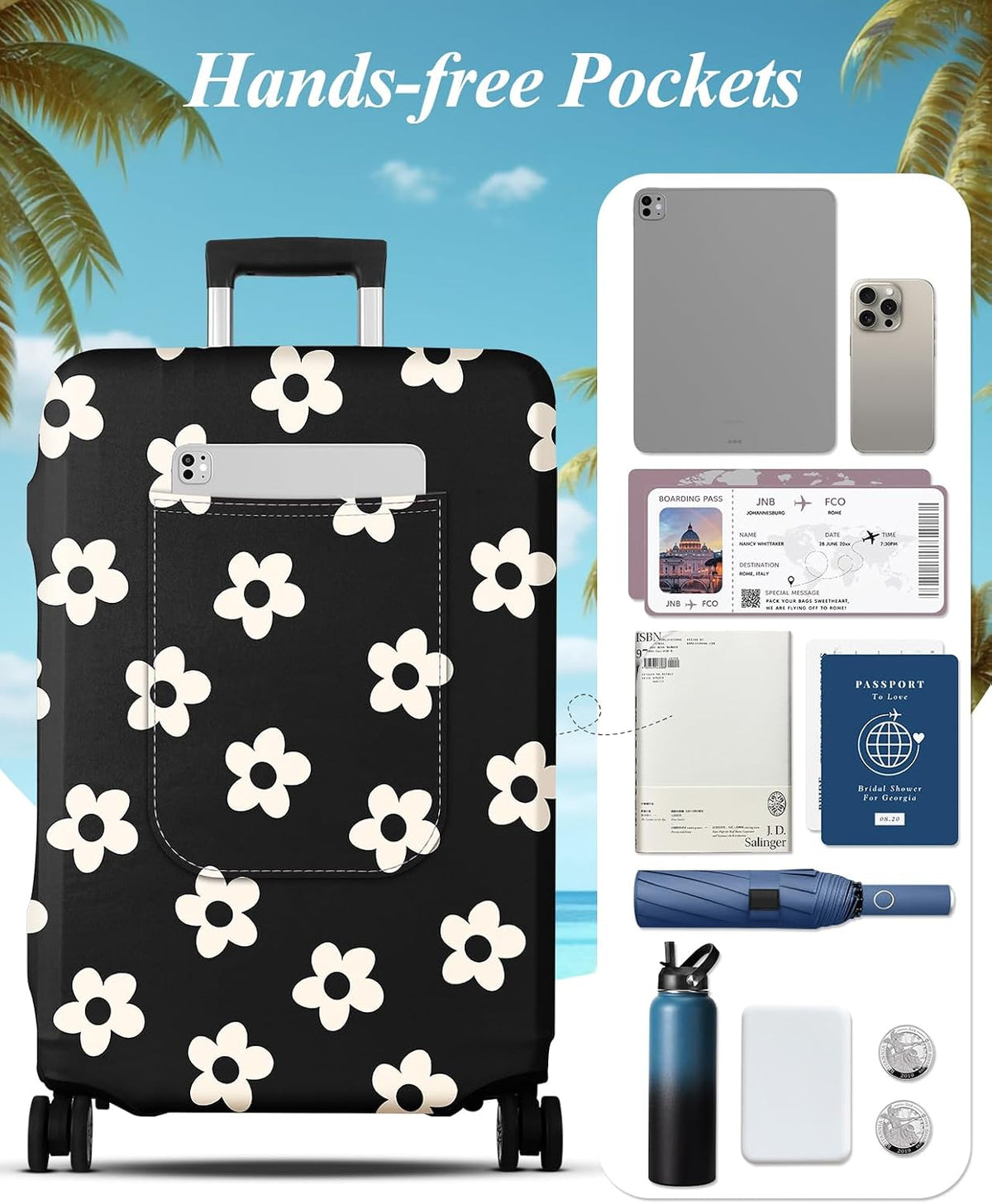 Luggage Cover for Suitcase Tsa Approved Protector - Luggage Sleeve Large Suit Case Cover Travel Stretch Baggage Case Protective Washable Fit 18-32 Inch Spaceship M