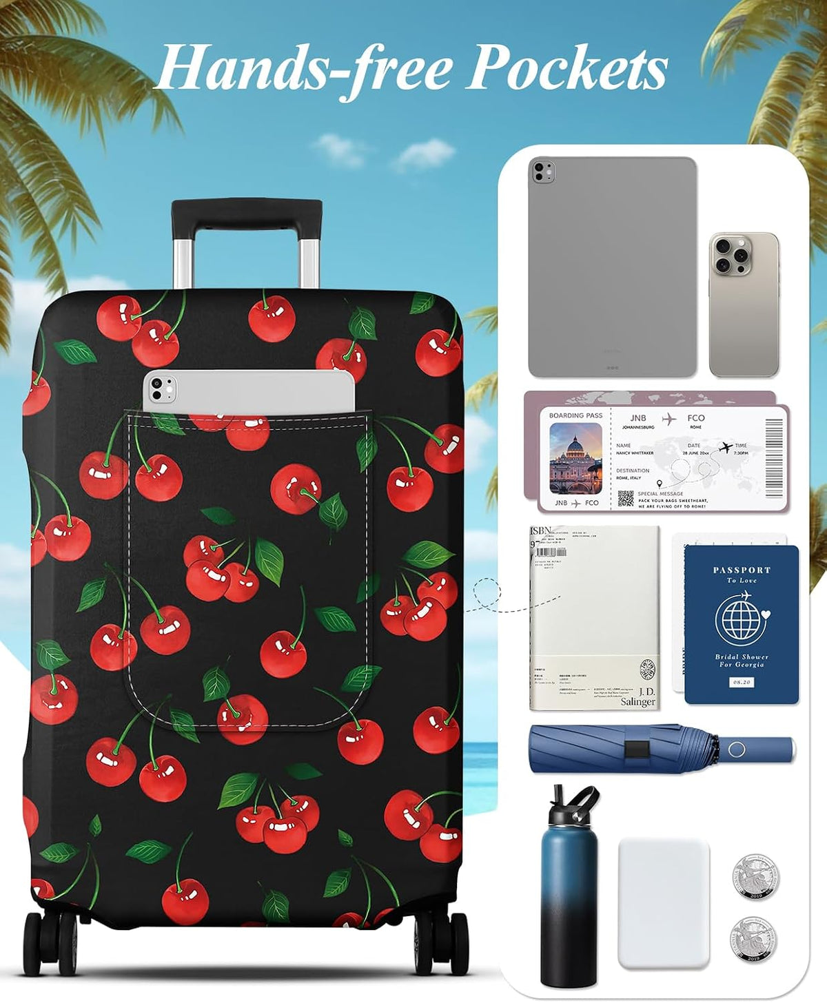 Luggage Cover for Suitcase Tsa Approved Protector - Luggage Sleeve Large Suit Case Cover Travel Stretch Baggage Case Protective Washable Fit 18-32 Inch Spaceship M