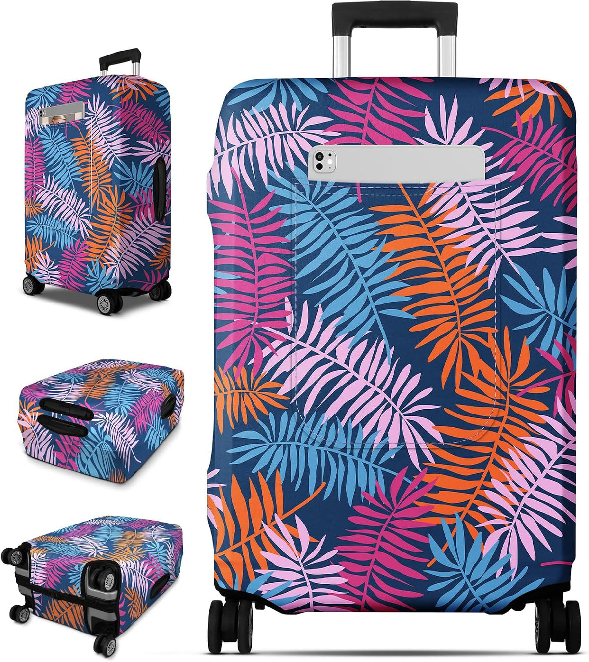Luggage Cover for Suitcase Tsa Approved Protector - Luggage Sleeve Large Suit Case Cover Travel Stretch Baggage Case Protective Washable Fit 18-32 Inch Spaceship M