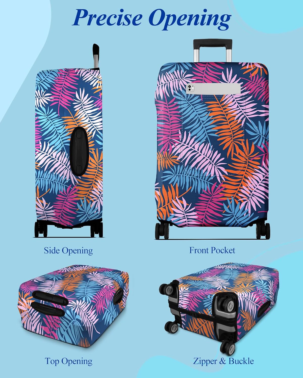 Luggage Cover for Suitcase Tsa Approved Protector - Luggage Sleeve Large Suit Case Cover Travel Stretch Baggage Case Protective Washable Fit 18-32 Inch Spaceship M