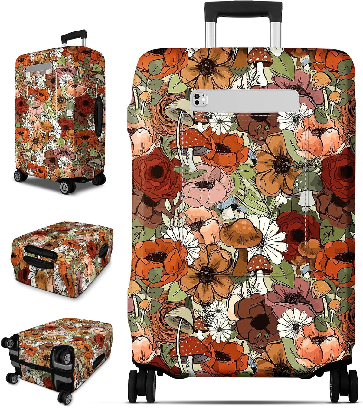 Luggage Cover for Suitcase Tsa Approved Protector - Luggage Sleeve Large Suit Case Cover Travel Stretch Baggage Case Protective Washable Fit 18-32 Inch Spaceship M