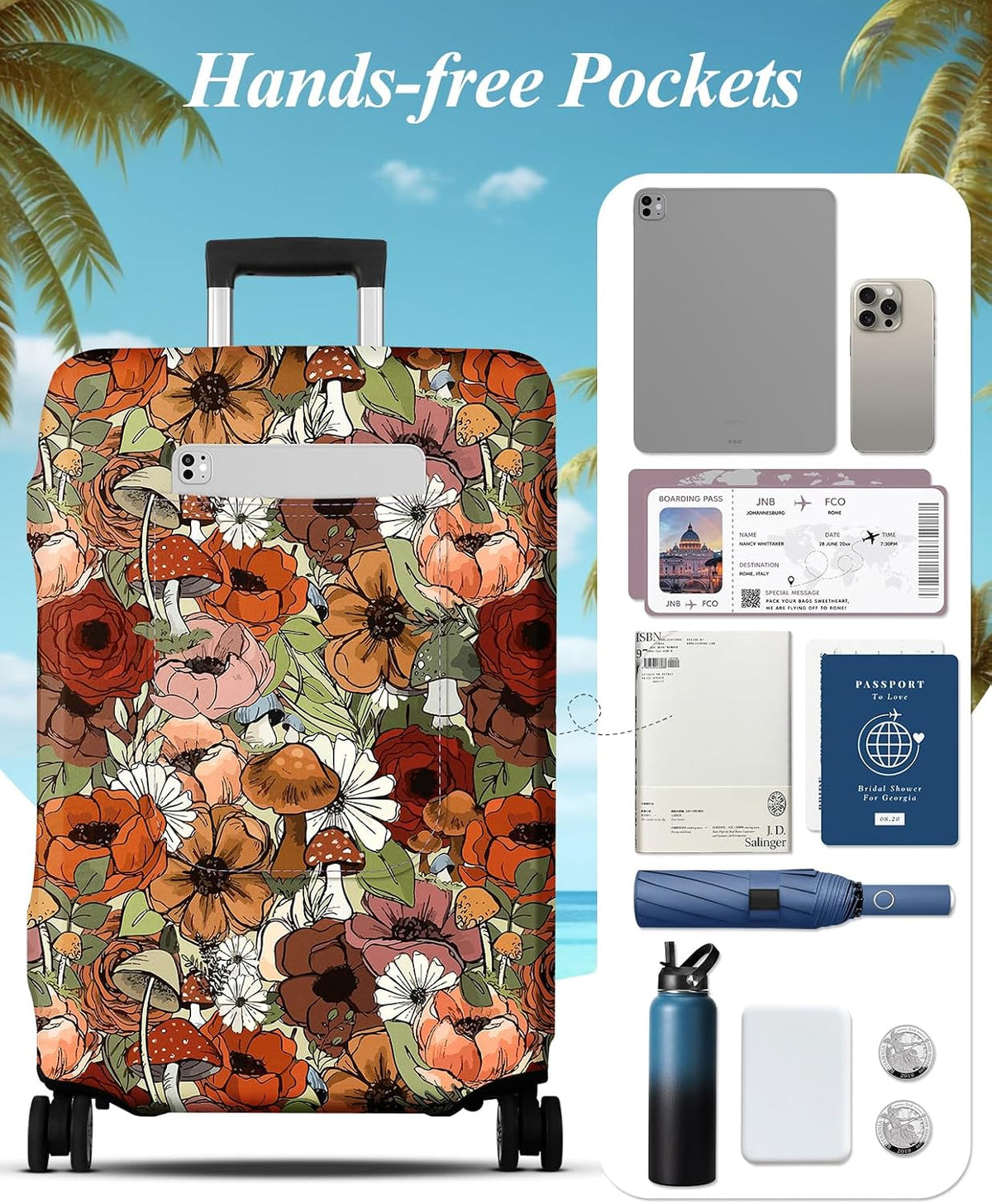 Luggage Cover for Suitcase Tsa Approved Protector - Luggage Sleeve Large Suit Case Cover Travel Stretch Baggage Case Protective Washable Fit 18-32 Inch Spaceship M