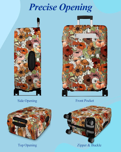 Luggage Cover for Suitcase Tsa Approved Protector - Luggage Sleeve Large Suit Case Cover Travel Stretch Baggage Case Protective Washable Fit 18-32 Inch Spaceship M
