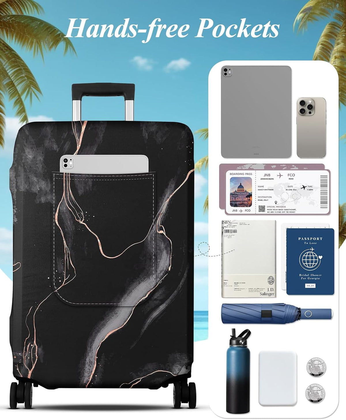 Luggage Cover for Suitcase Tsa Approved Protector - Luggage Sleeve Large Suit Case Cover Travel Stretch Baggage Case Protective Washable Fit 18-32 Inch Spaceship M