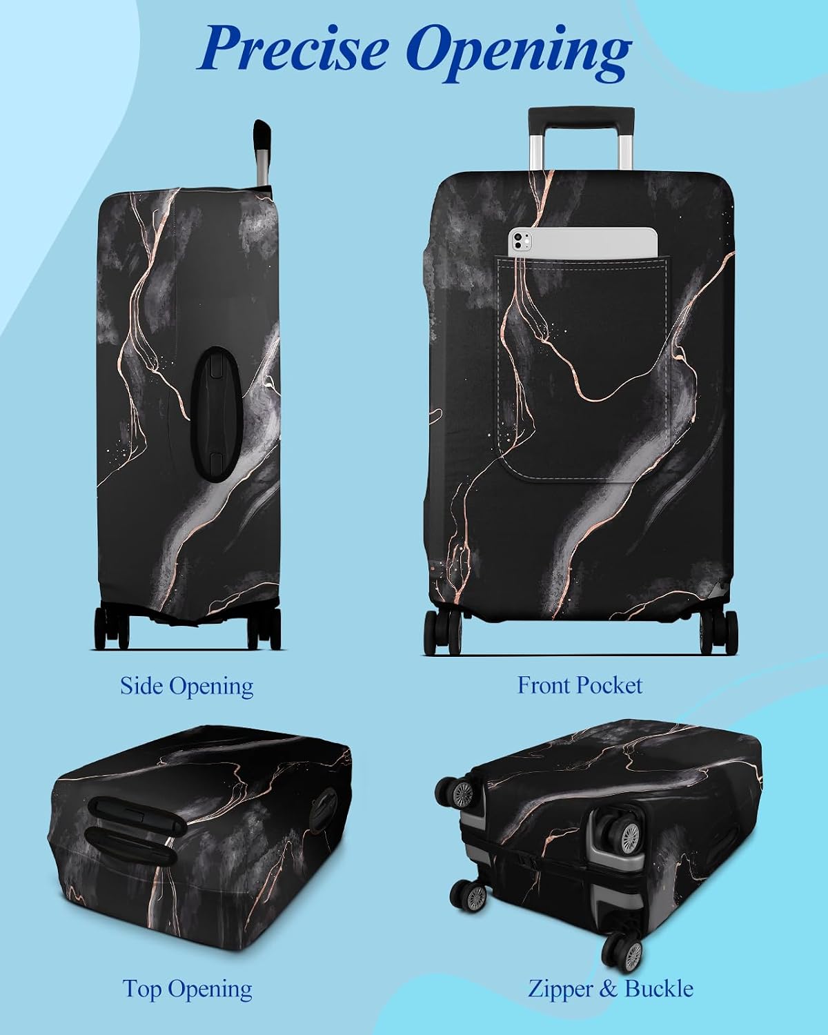 Luggage Cover for Suitcase Tsa Approved Protector - Luggage Sleeve Large Suit Case Cover Travel Stretch Baggage Case Protective Washable Fit 18-32 Inch Spaceship M