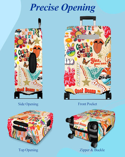 Luggage Cover for Suitcase Tsa Approved Protector - Luggage Sleeve Large Suit Case Cover Travel Stretch Baggage Case Protective Washable Fit 18-32 Inch Spaceship M