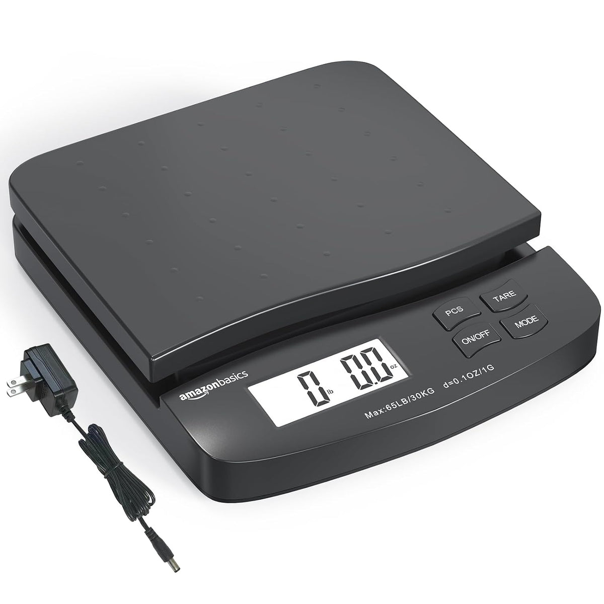 Digital Shipping Postal Scale with Tare Function, Heavy Duty Weighing Platform, 660 lb Capacity, 1 Ounce Readability, Portable, Black