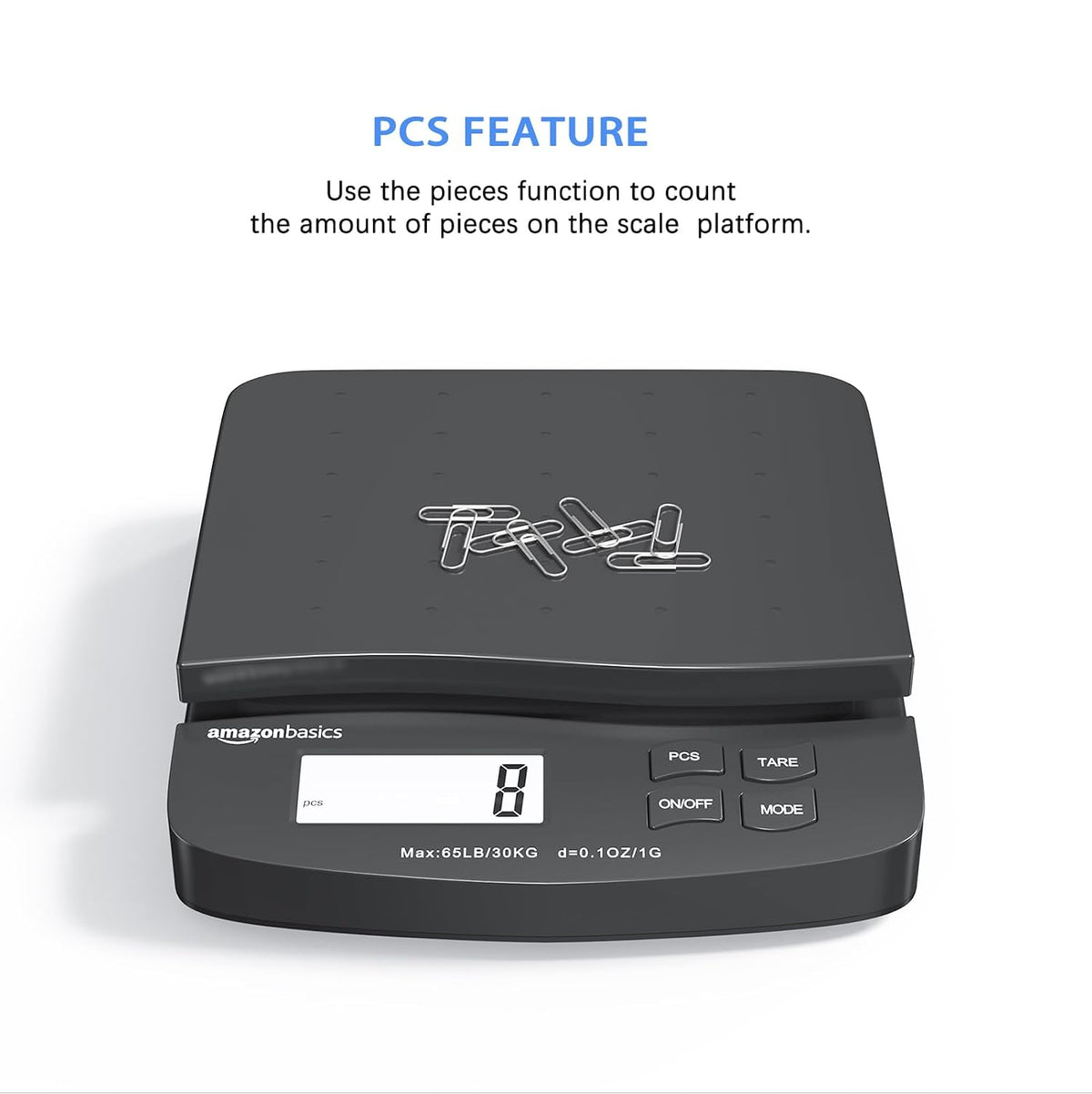 Digital Shipping Postal Scale with Tare Function, Heavy Duty Weighing Platform, 660 lb Capacity, 1 Ounce Readability, Portable, Black