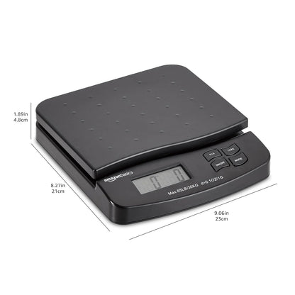 Digital Shipping Postal Scale with Tare Function, Heavy Duty Weighing Platform, 660 lb Capacity, 1 Ounce Readability, Portable, Black