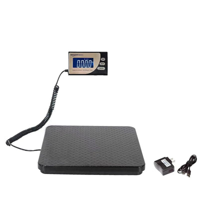 Digital Shipping Postal Scale with Tare Function, Heavy Duty Weighing Platform, 660 lb Capacity, 1 Ounce Readability, Portable, Black