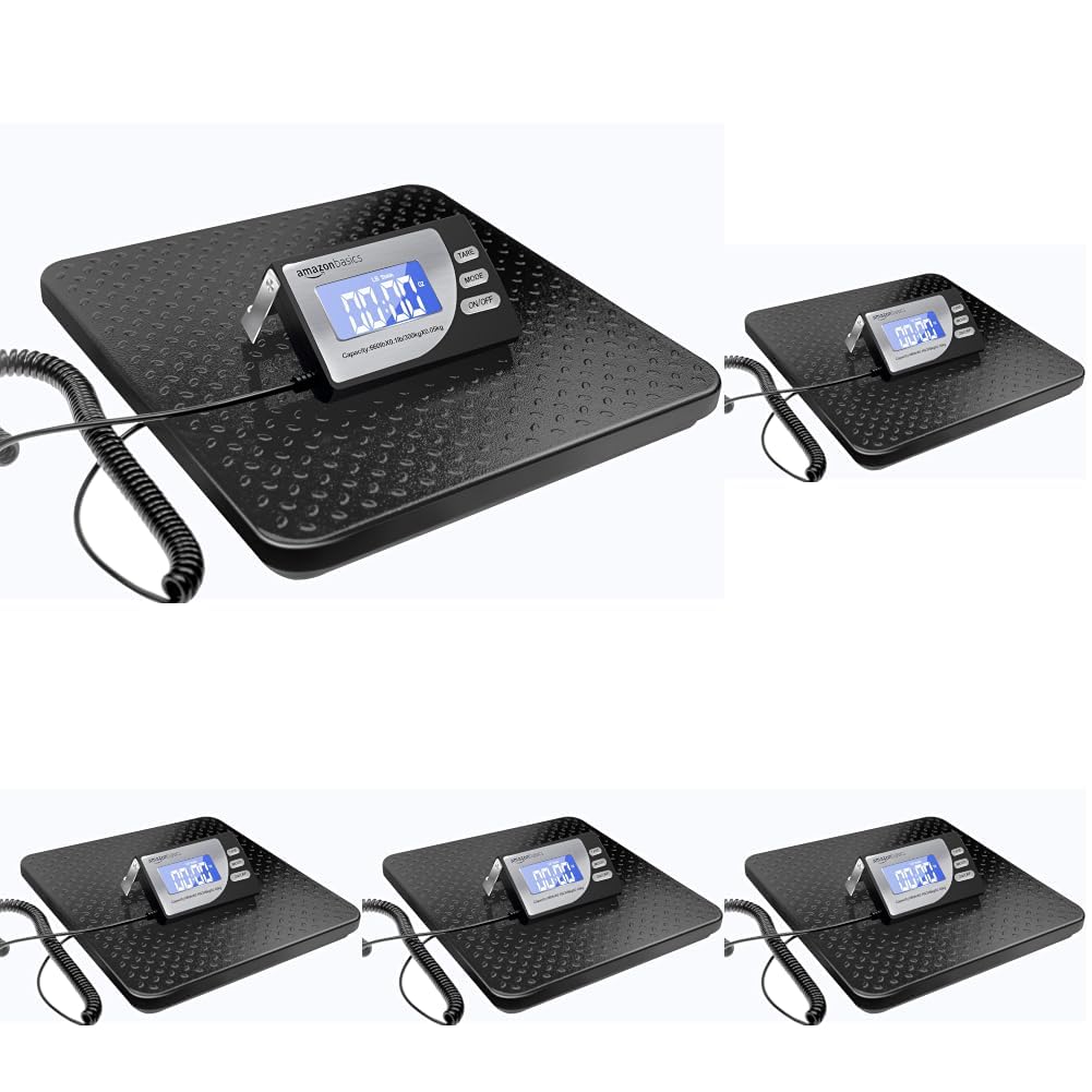 Digital Shipping Postal Scale with Tare Function, Heavy Duty Weighing Platform, 660 lb Capacity, 1 Ounce Readability, Portable, Black