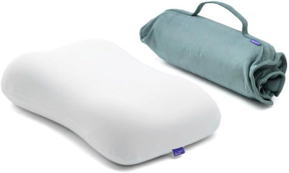 Travel Deep Sleep Pillow – Compact Memory Foam Neck Pillow for Sleeping, Portable Pillow for Hotels, Camping, Side & Back Sleepers, On-the-Go – Wellness Green