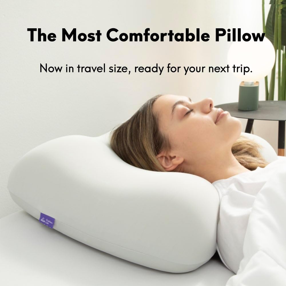 Travel Deep Sleep Pillow – Compact Memory Foam Neck Pillow for Sleeping, Portable Pillow for Hotels, Camping, Side & Back Sleepers, On-the-Go – Wellness Green