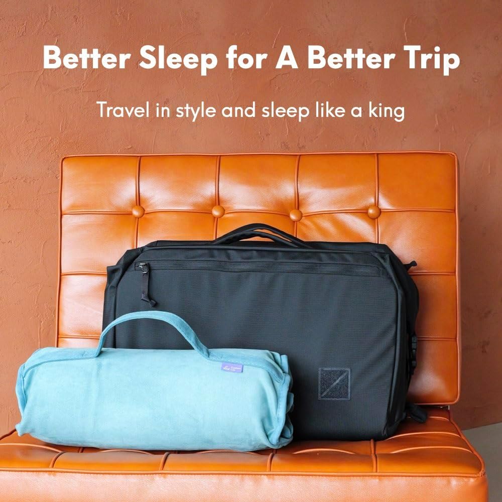 Travel Deep Sleep Pillow – Compact Memory Foam Neck Pillow for Sleeping, Portable Pillow for Hotels, Camping, Side & Back Sleepers, On-the-Go – Wellness Green