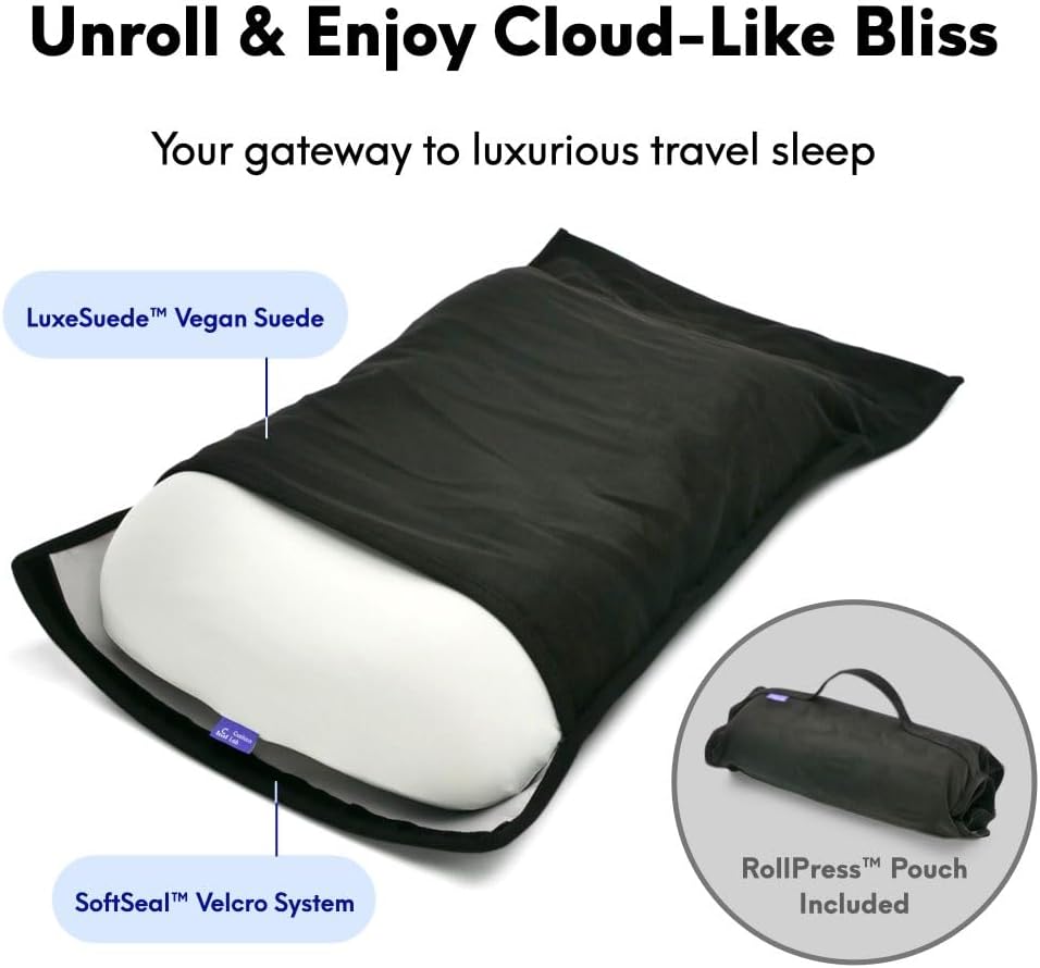 Travel Deep Sleep Pillow – Compact Memory Foam Neck Pillow for Sleeping, Portable Pillow for Hotels, Camping, Side & Back Sleepers, On-the-Go – Wellness Green