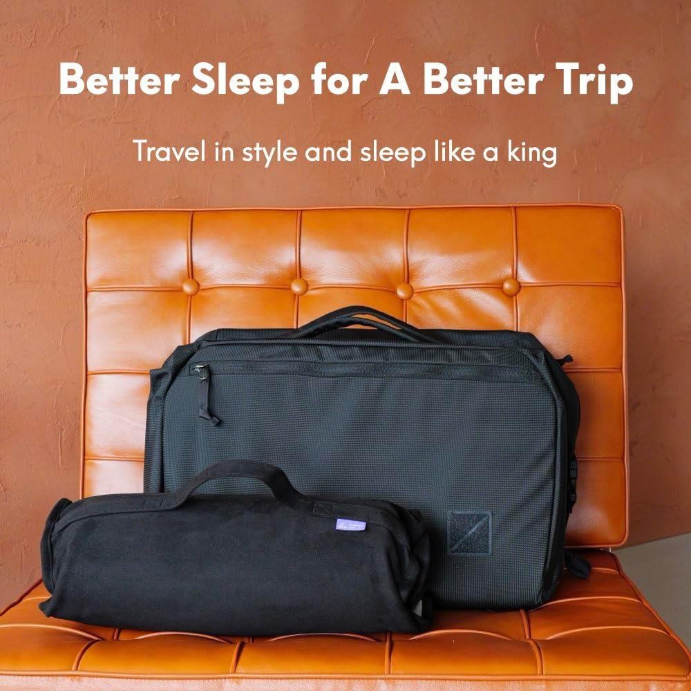 Travel Deep Sleep Pillow – Compact Memory Foam Neck Pillow for Sleeping, Portable Pillow for Hotels, Camping, Side & Back Sleepers, On-the-Go – Wellness Green