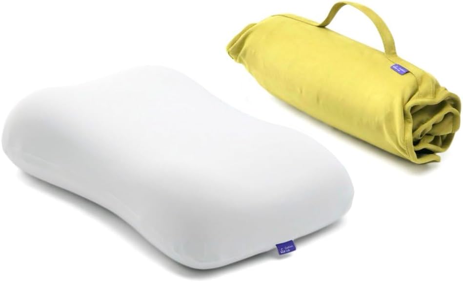 Travel Deep Sleep Pillow – Compact Memory Foam Neck Pillow for Sleeping, Portable Pillow for Hotels, Camping, Side & Back Sleepers, On-the-Go – Wellness Green